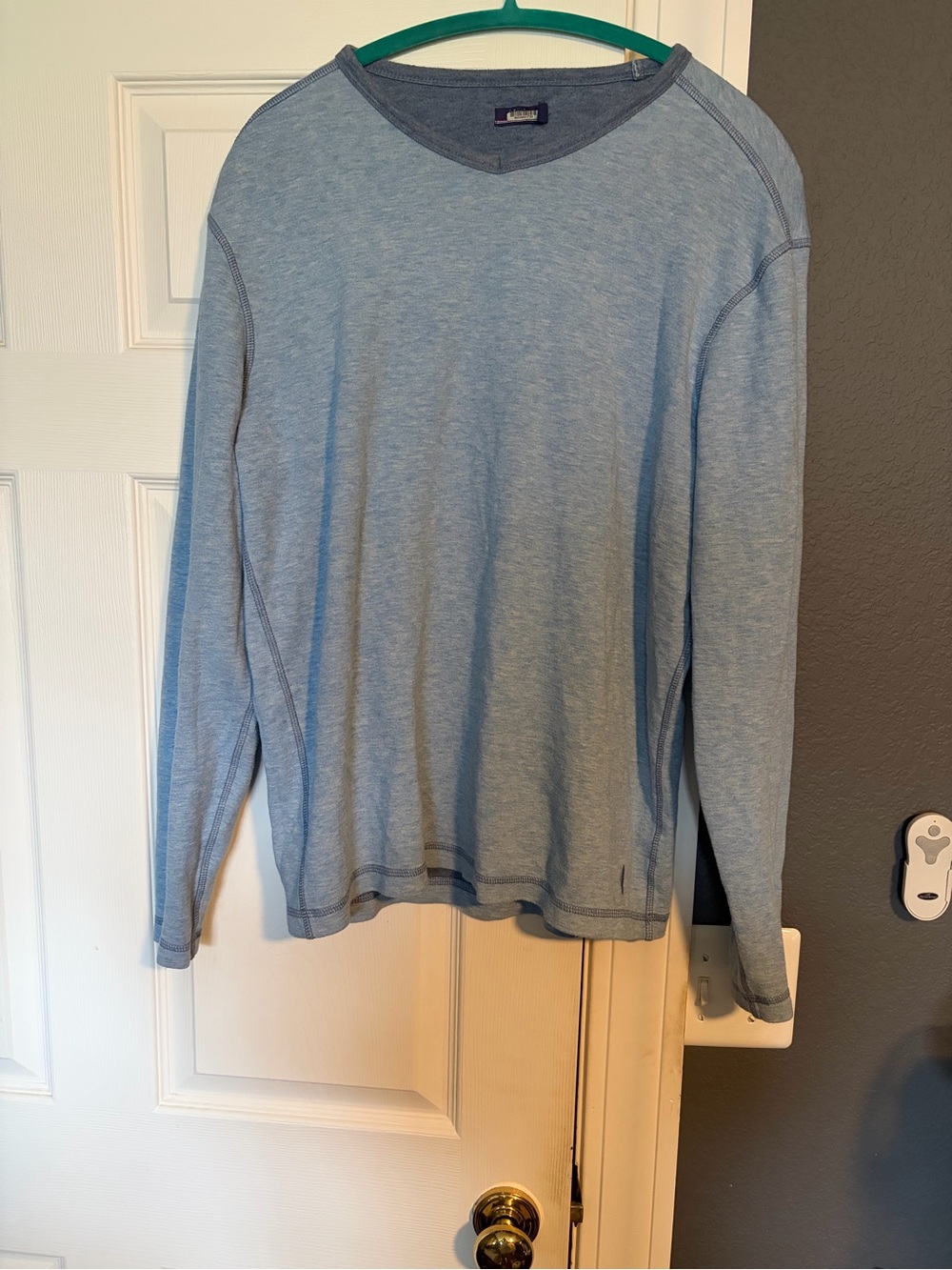 johnnie-O Light Blue V-Neck Long Sleeve Shirt